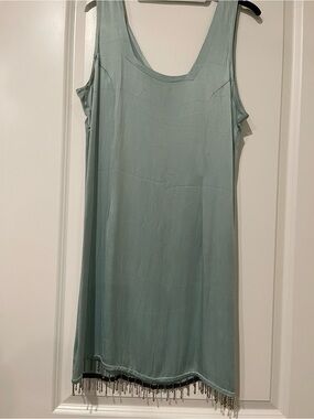 Sleeveless Beaded Hem Mini Dress